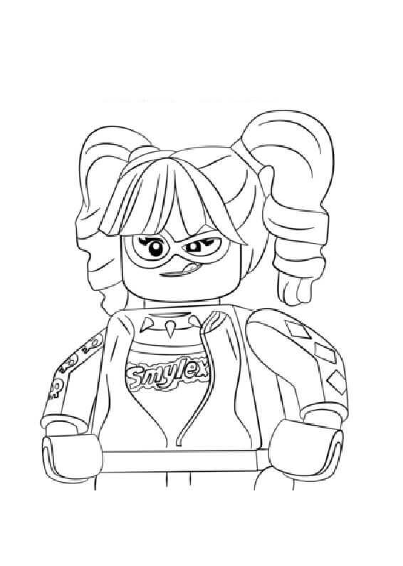 Dibujo de Retrato de Lego Harley Quinn para Colorear