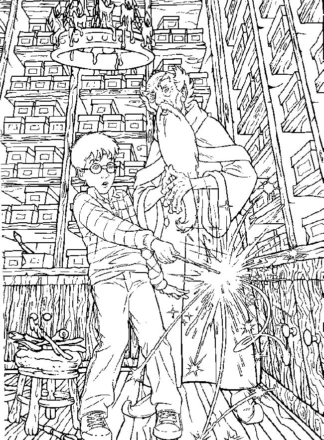 Dibujo de Gran Harry Potter para Colorear