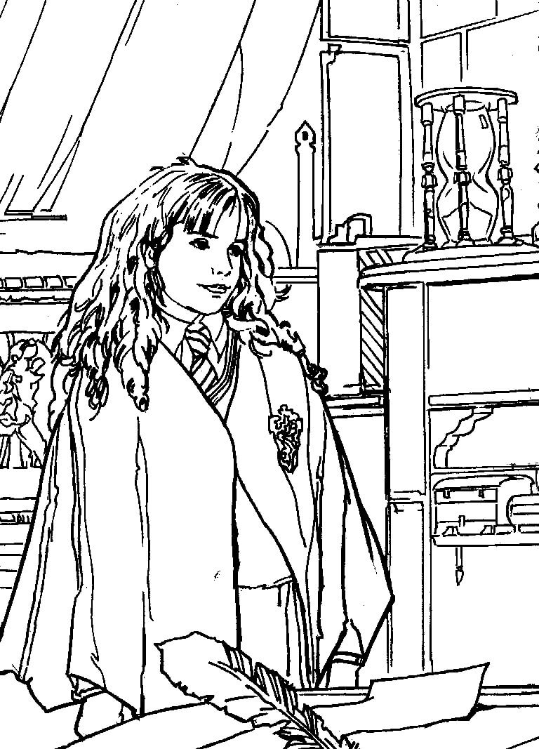 Dibujo de Hermione Granger básica para Colorear