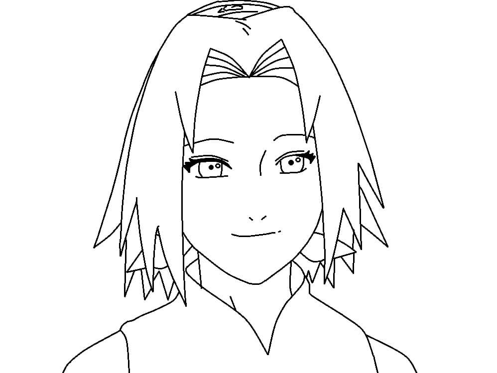 Dibujo de Cabeza Sakura para Colorear