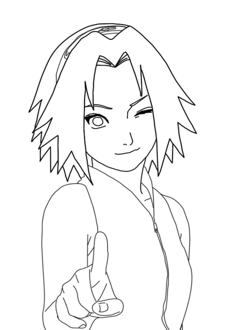 Dibujo de Cara Sakura para Colorear