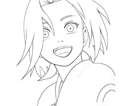 Dibujo de Sakura Divertido para Colorear