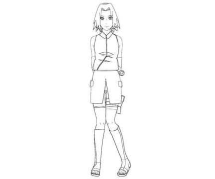 Dibujo de Sakura Hermosa para Colorear