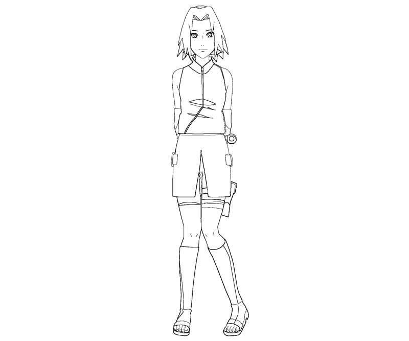 Dibujo de Sakura Hermosa para Colorear