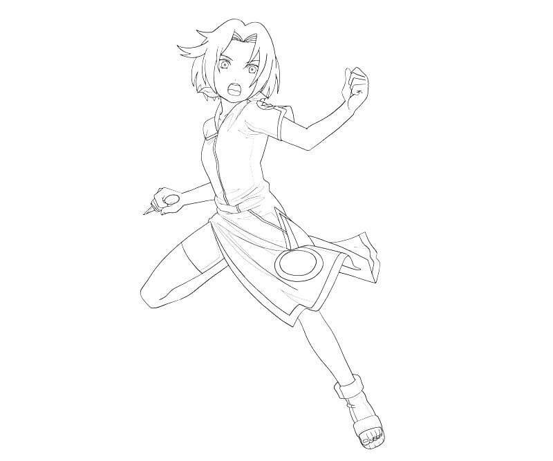 Dibujo de Sakura Luchando para Colorear
