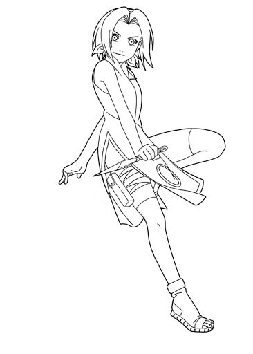 Dibujo de Sakura Sonriendo para Colorear
