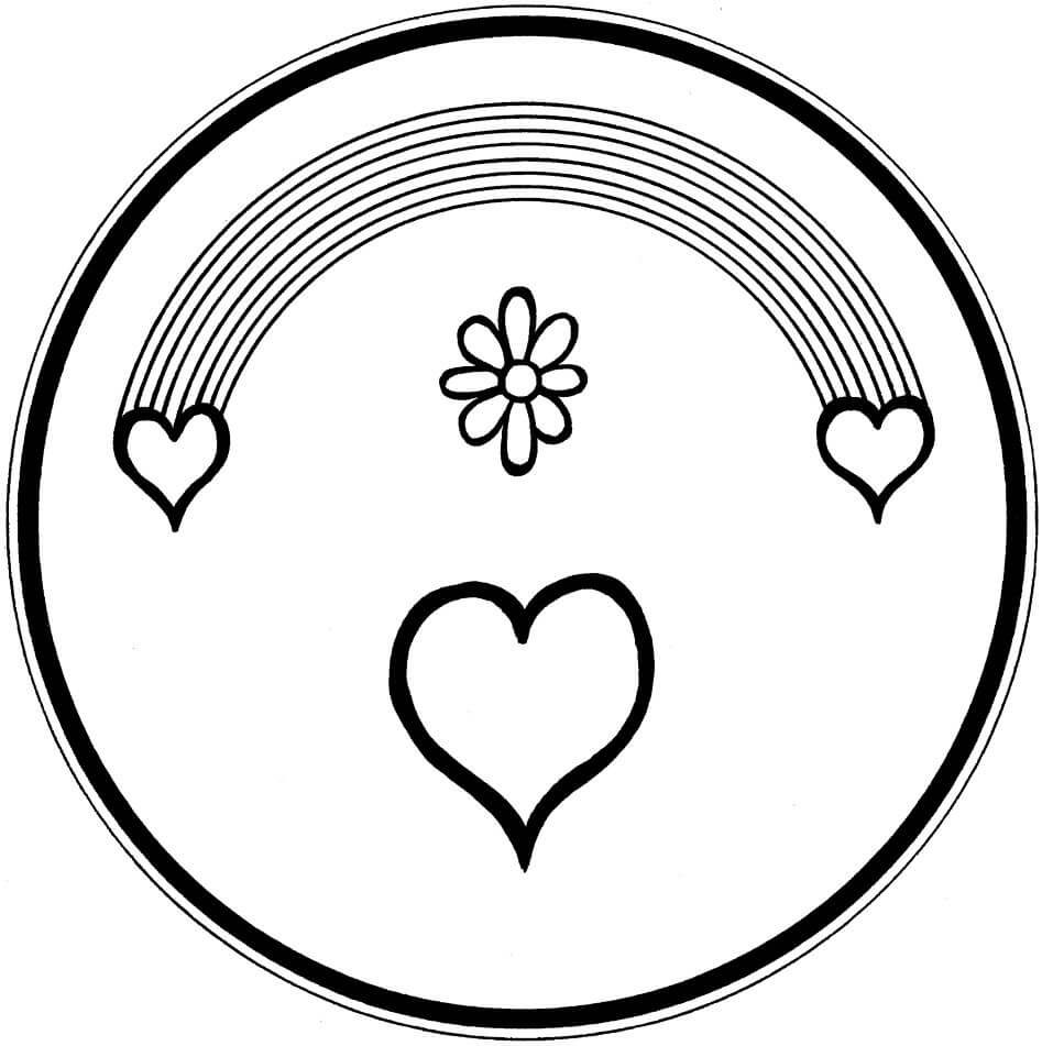 Dibujo de Corazn Mandala para Colorear