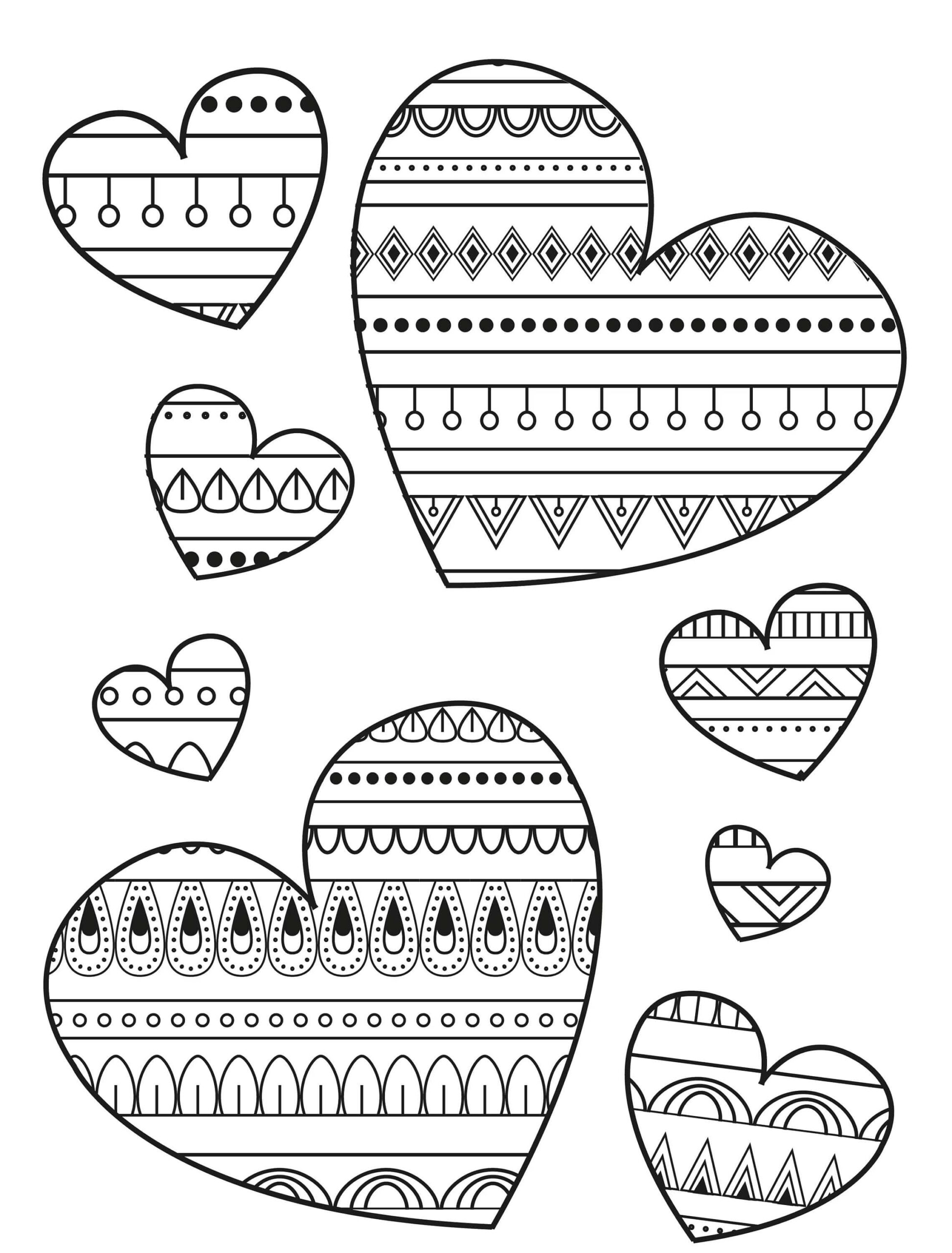 Dibujo de El Mndala de Corazones Scaled para Colorear