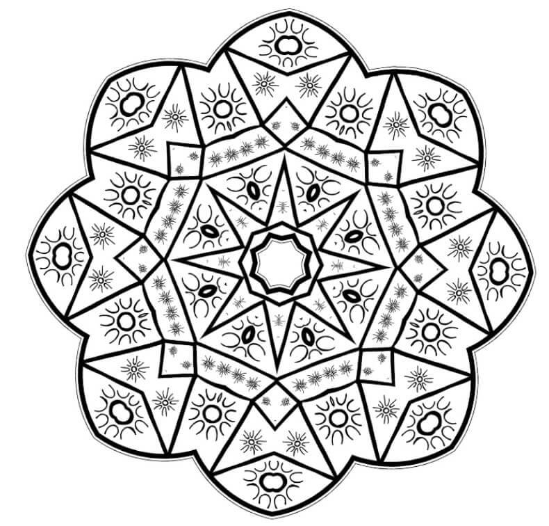 Dibujo de Idea Libre del Mandala del Corazn para Colorear