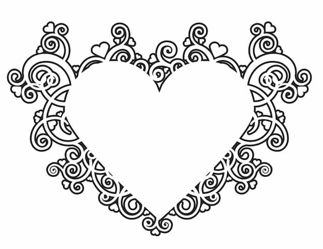 Dibujo de Lindo Corazn Mandala para Colorear