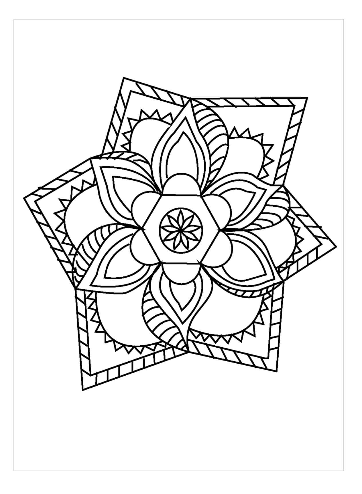 Dibujo de Mandala Corazn Libre para Colorear