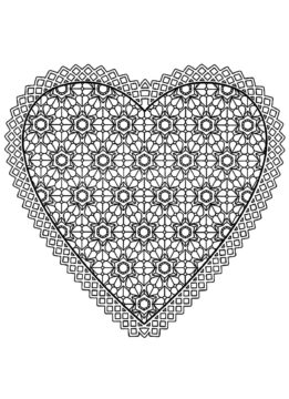 Dibujo de Mandala de Corazn Perfecto para Colorear