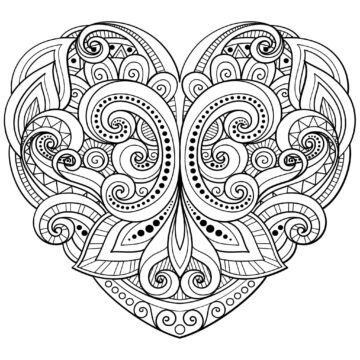 Dibujo de Mandala del Gran Corazn para Colorear