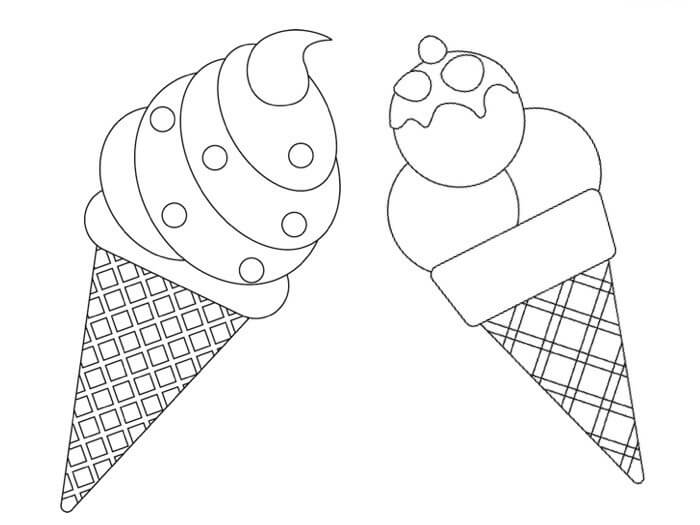 Dibujo de Dos Helados para Colorear