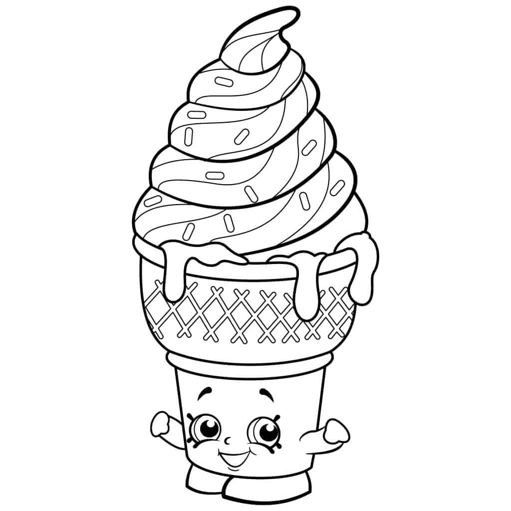 Dibujo de Dulce Helado Dream Shopkins para Colorear