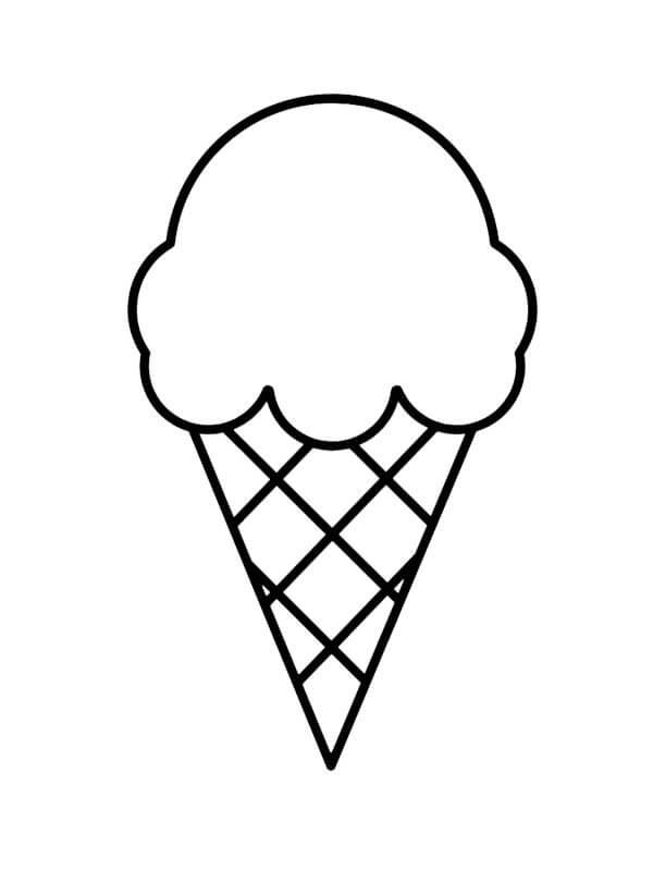 Dibujo de Helado Bsico para Colorear