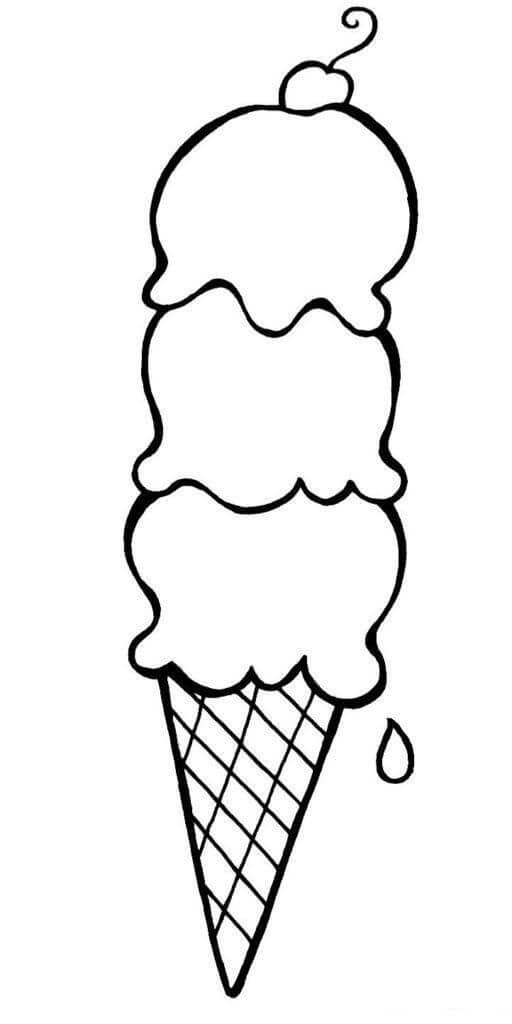 Dibujo de Helado Simple para Colorear