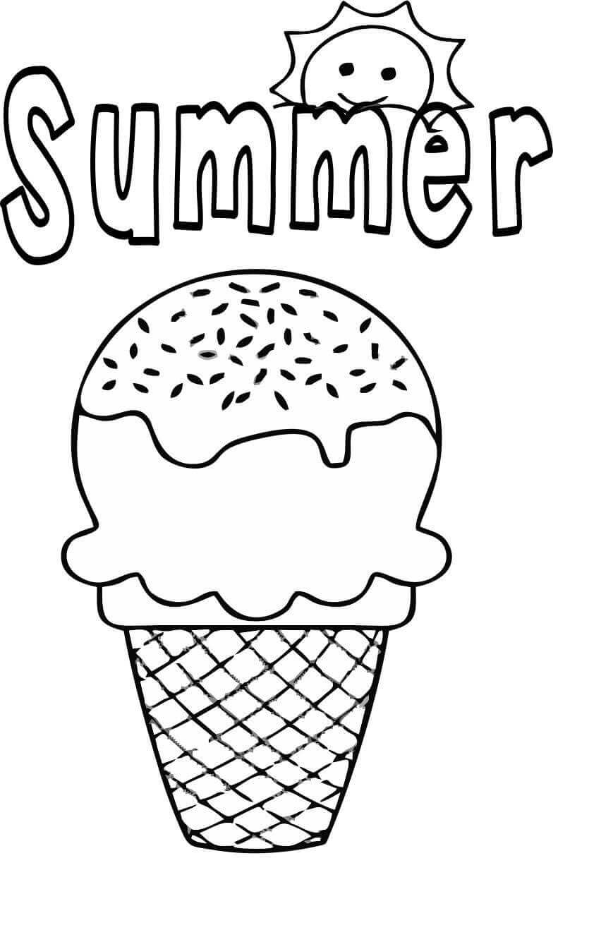 Dibujo de Helado de Verano para Colorear