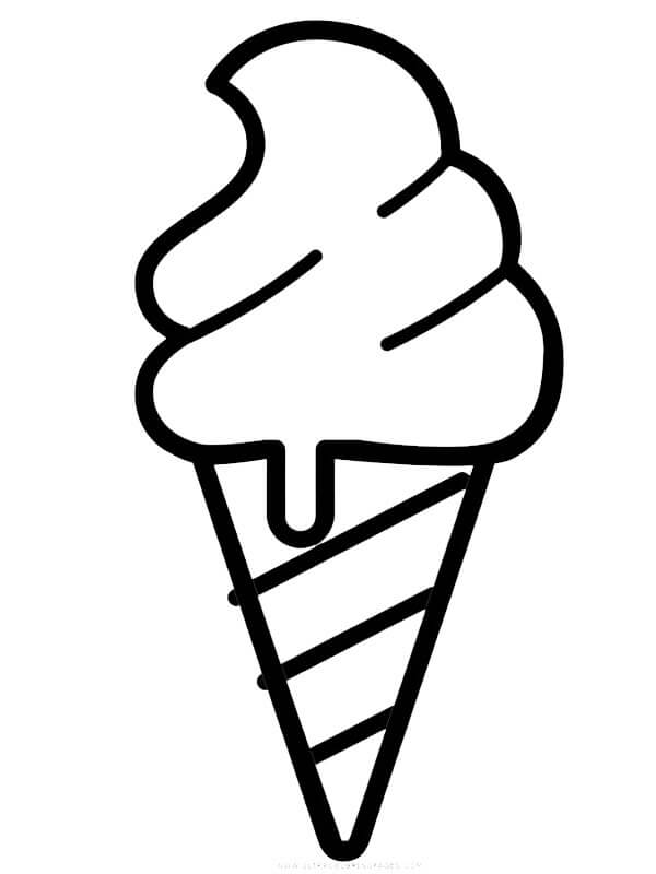 Dibujo de Helado Suave Fcil para Colorear