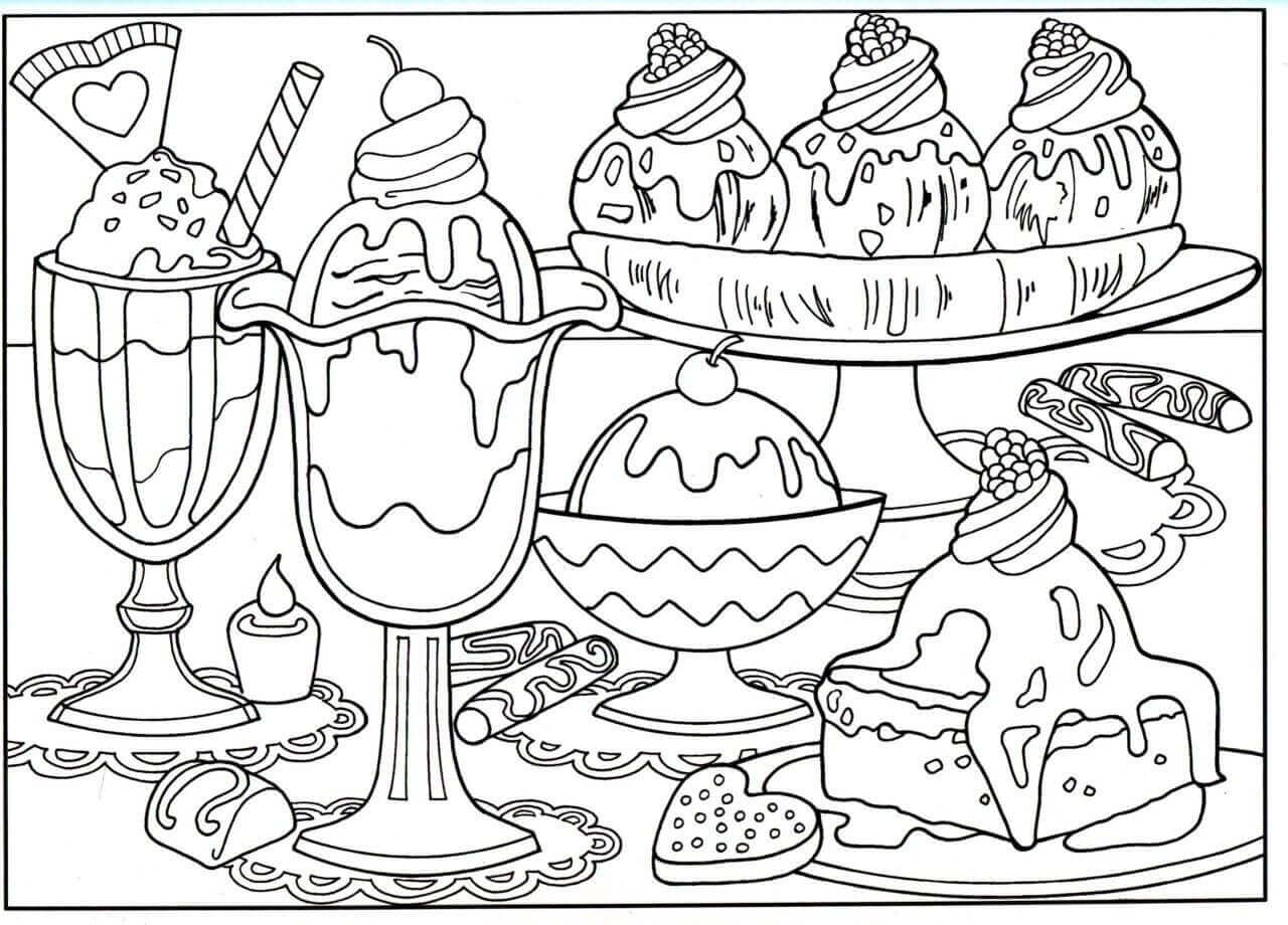 Dibujo de Mesa de Helado para Colorear
