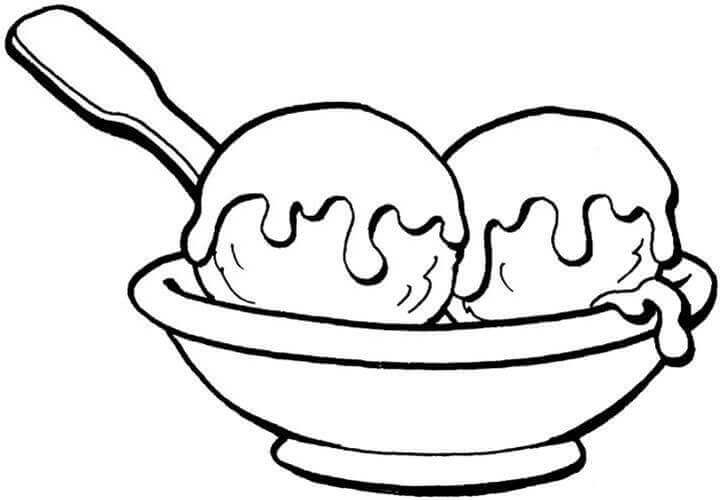 Dibujo de Tazn de Helado para Colorear