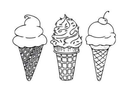 Dibujo de Tres Helados para Colorear