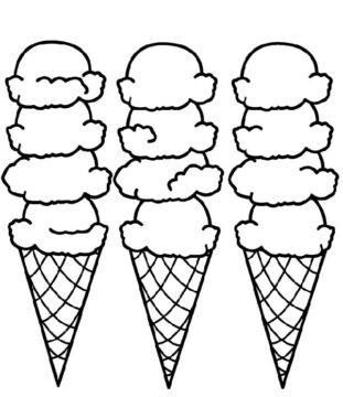 Dibujo de Tres Tipos de Crema Larga para Colorear