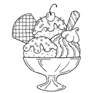 Dibujo de Vaso de Helado para Colorear