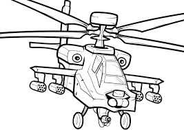 Dibujo de Helicóptero Apache para Colorear