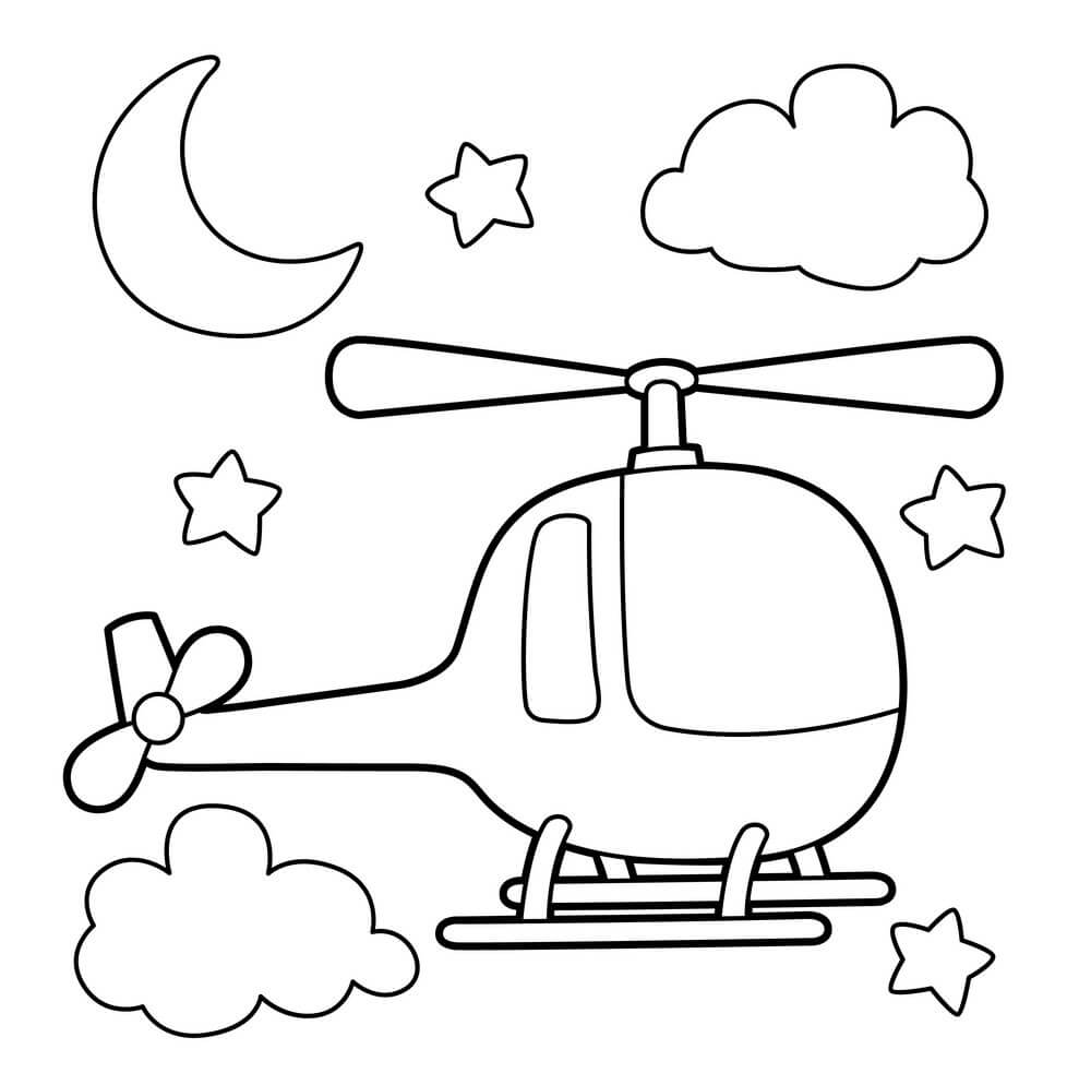 Dibujo de Helicóptero básico para Colorear