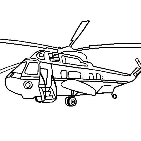 Dibujo de Helicóptero Blackhawk para Colorear