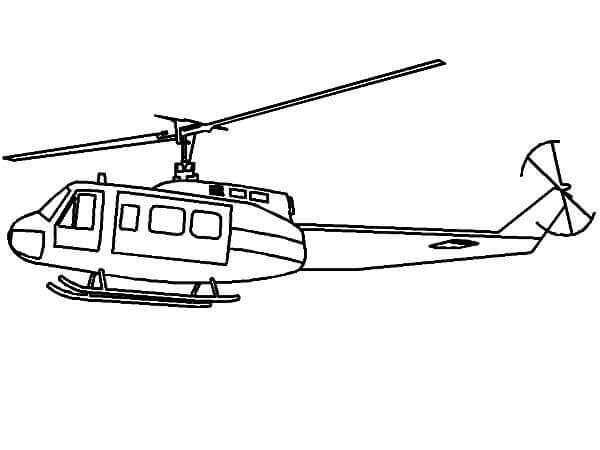 Dibujo de Helicóptero Militar para Colorear
