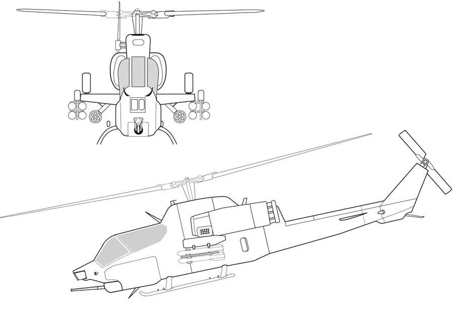Dibujo de Dos Helicopteros para Colorear
