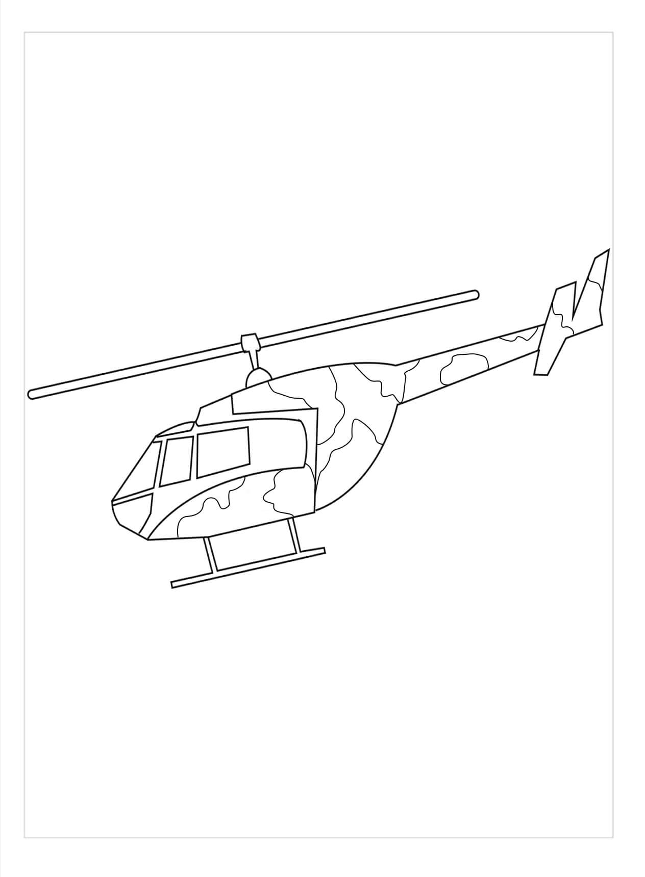 Dibujo de Helicóptero básico del ejército para Colorear