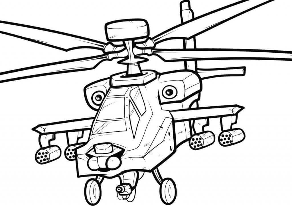 Dibujo de Helicóptero de Guerra para Colorear