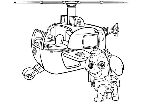 Dibujo de Helicóptero de la Patrulla Canina de Skye para Colorear