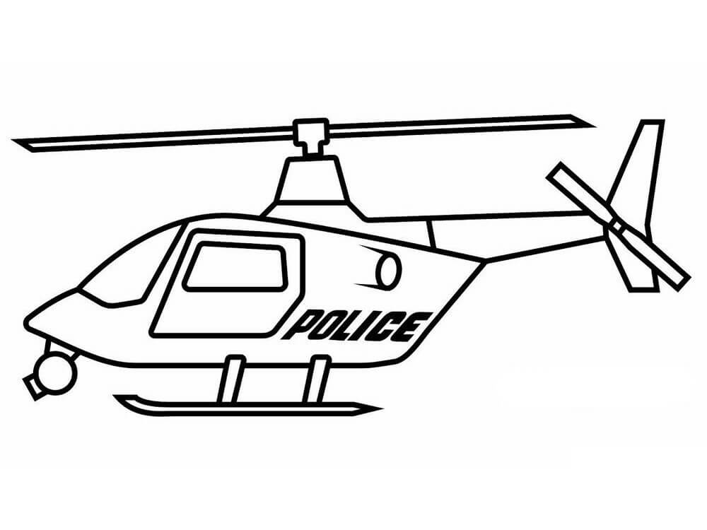 Dibujo de Helicóptero de la policía para Colorear