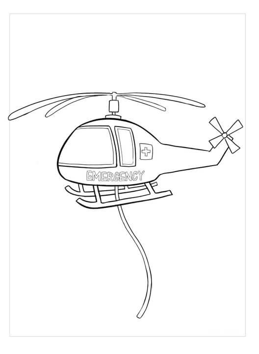 Dibujo de Helicóptero de Rescate para Colorear