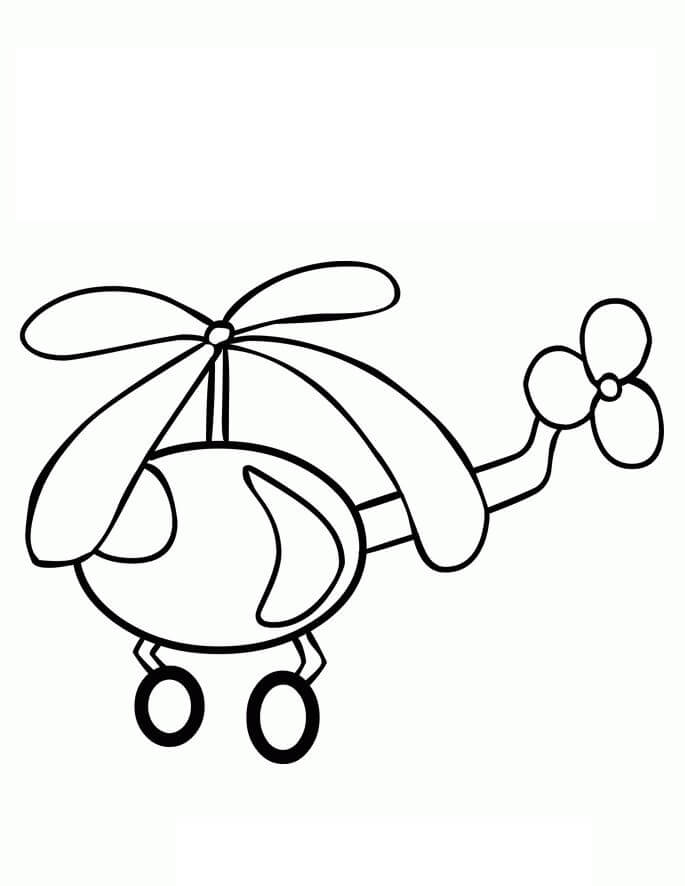 Dibujo de Helicóptero Fofo para Colorear