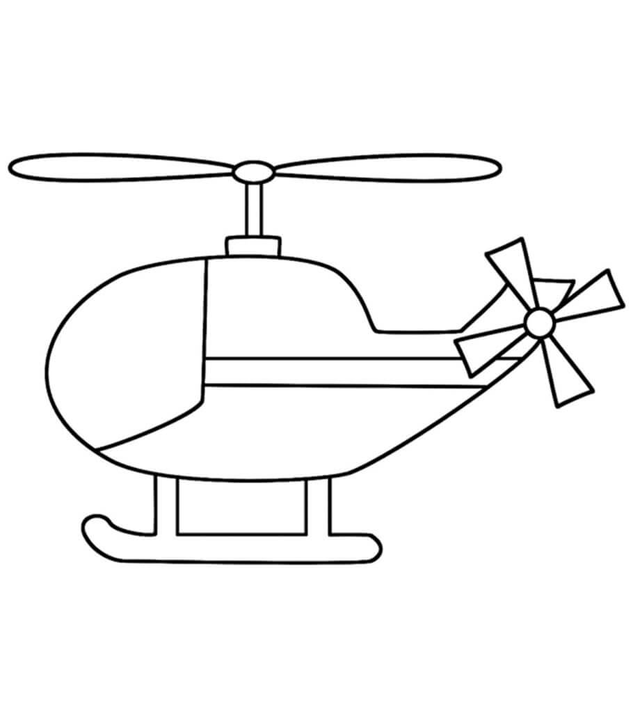 Dibujo de Helicóptero Normal para Colorear