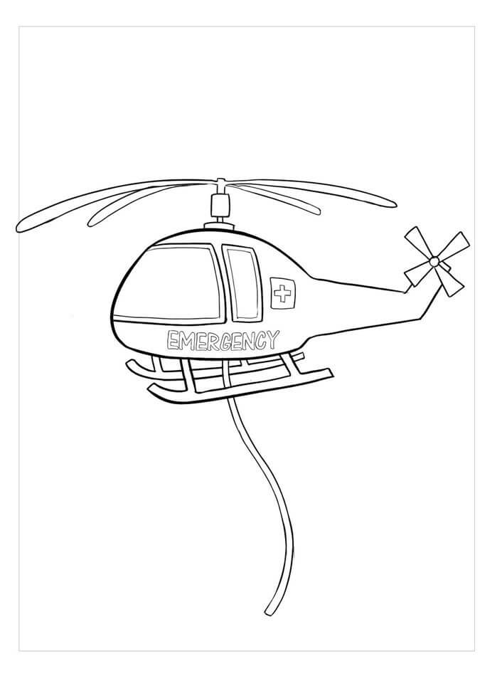 Dibujo de Helicóptero Sencillo para Colorear