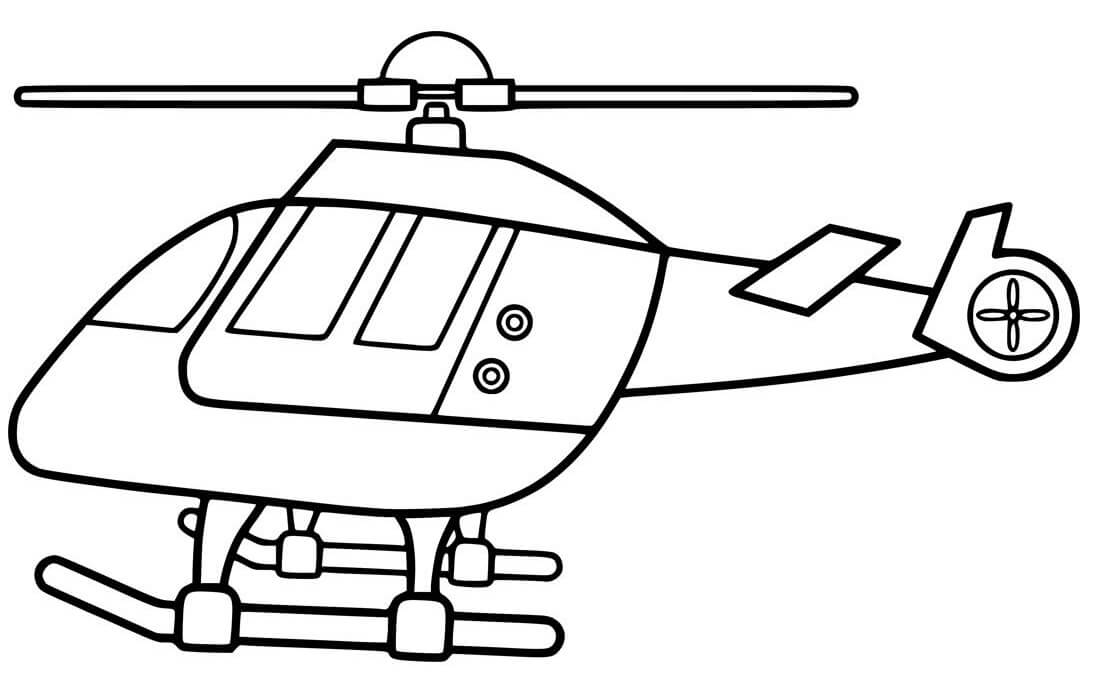 Dibujo de Lindo helicóptero para Colorear