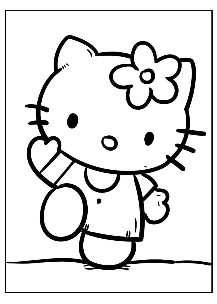 Dibujo de Hello Kitty para Colorear
