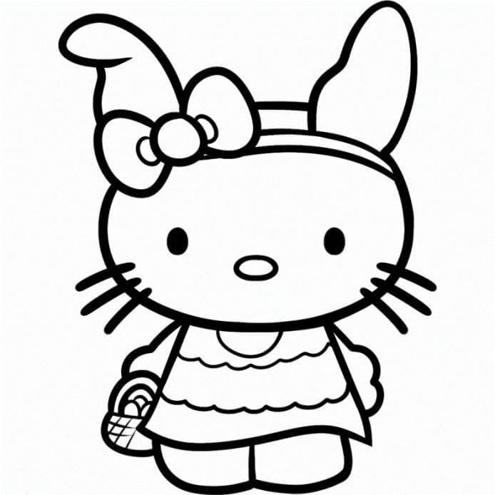 Dibujo de Gran Hello Kitty para Colorear