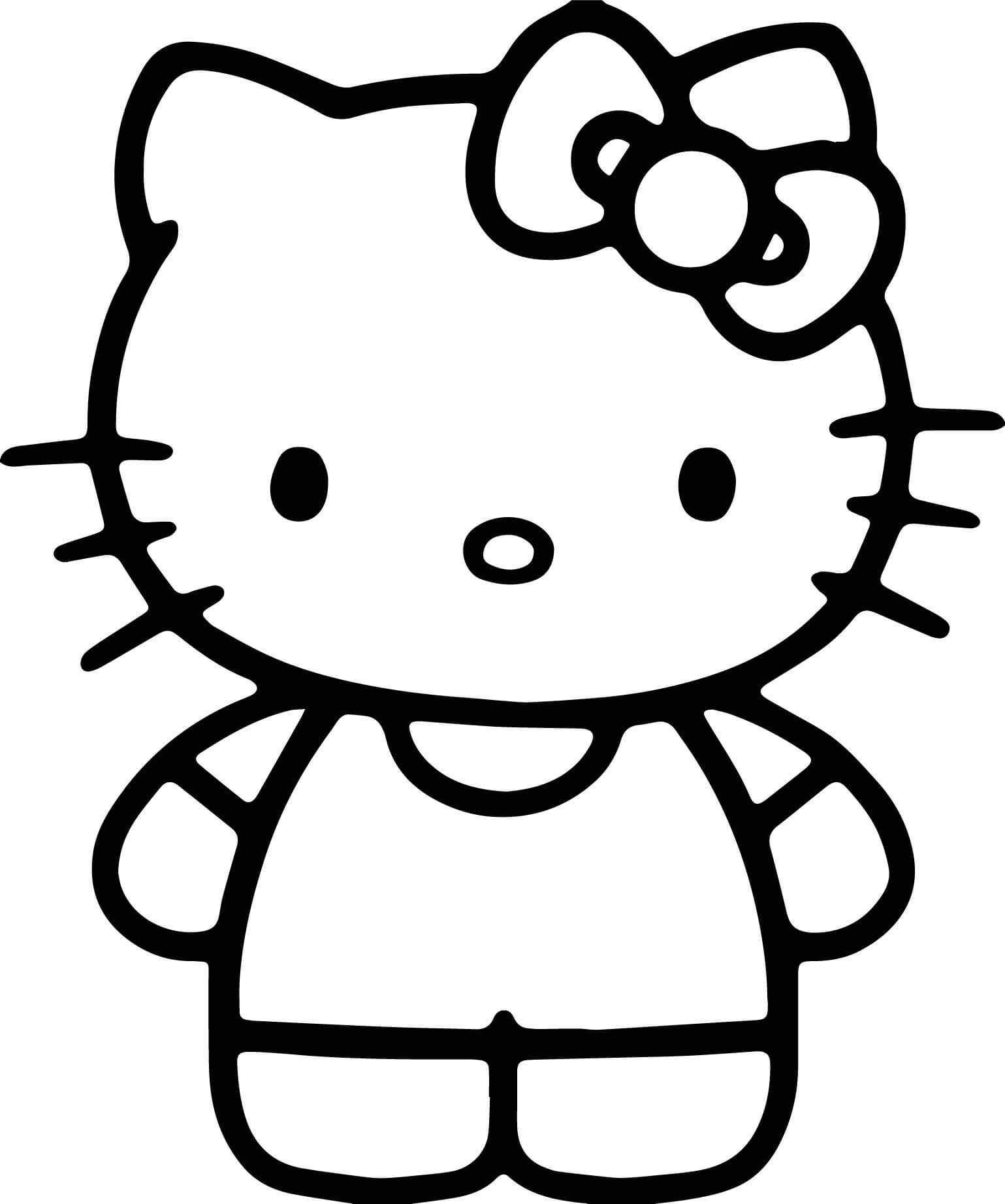 Dibujo de Hello Kitty básica para Colorear