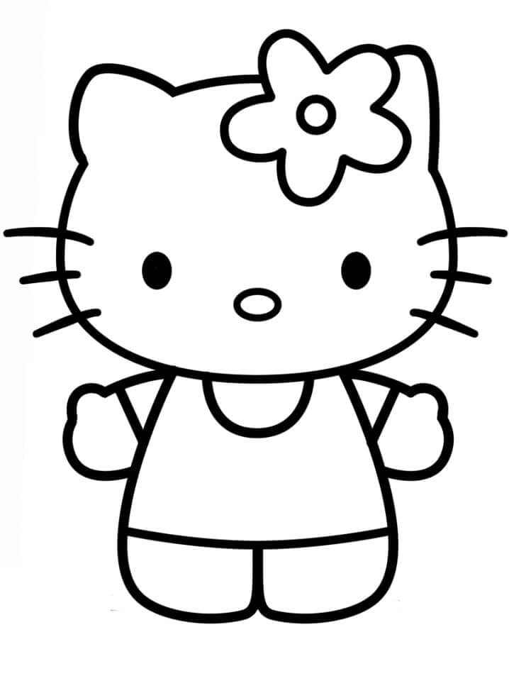 Dibujo de Hello Kitty Sencillo para Colorear