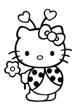 Dibujo de Mariquita Hello Kitty para Colorear