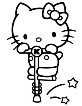 Dibujo de Trabajadora Hello Kitty para Colorear