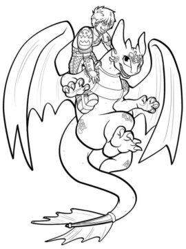 Dibujo de Hipo Sonriendo con Toothless para Colorear