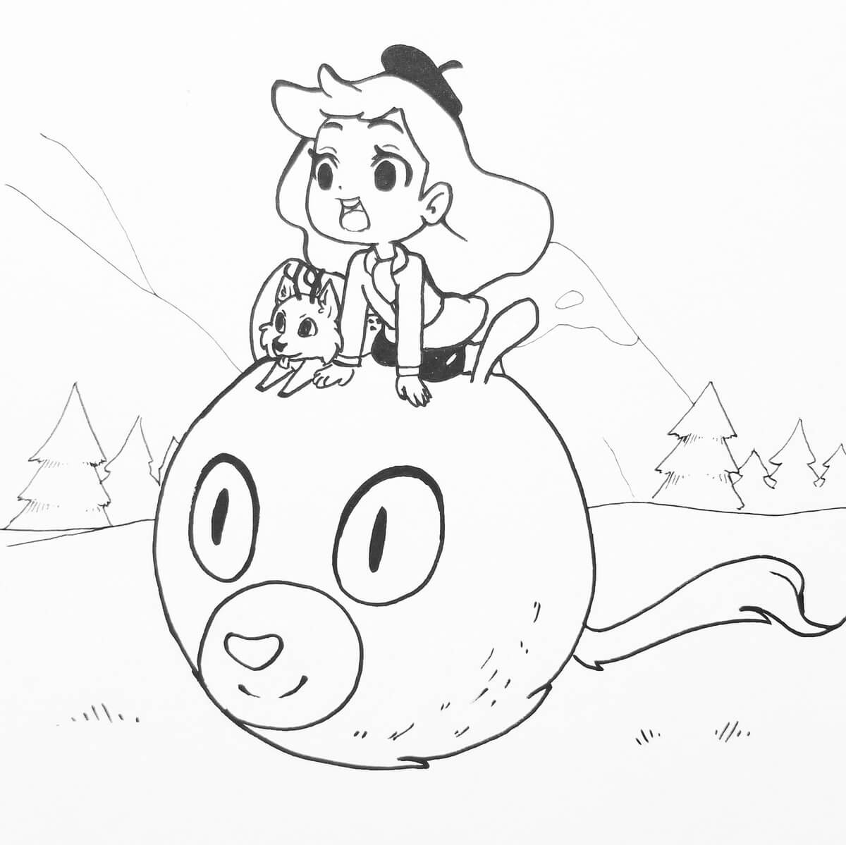 Dibujo de Animados de Hilda y Twig para Colorear